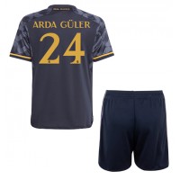 Real Madrid Arda Guler #24 Vonkajší Detský futbalový dres 2023-24 Krátky Rukáv (+ trenírky)